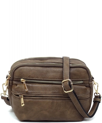 Fashion Multi Pocket Crossbody Bag AD2700 TAUPE